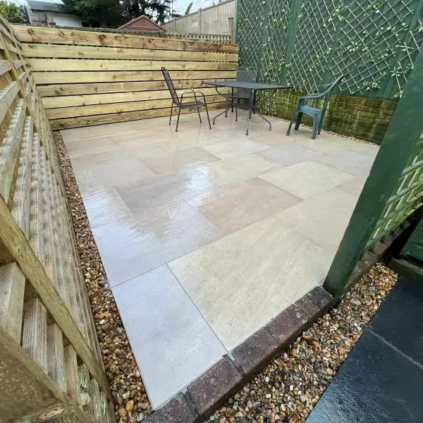 Limestone Patio Installation